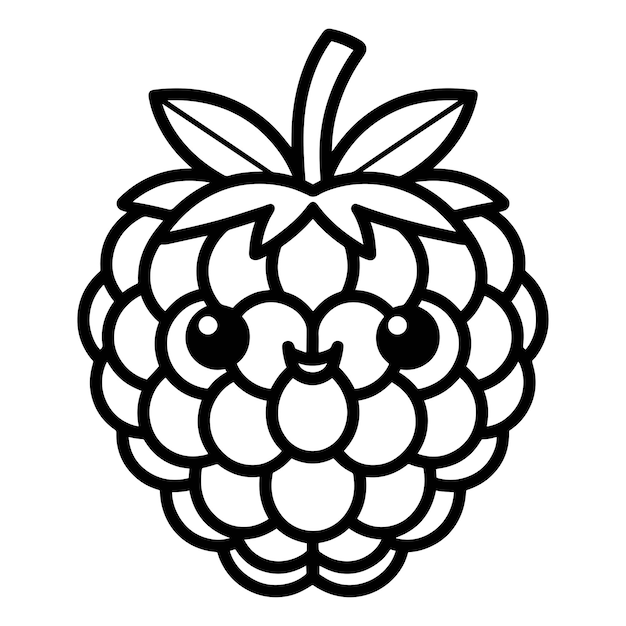 El elemento de diseño vectorial de dibujos animados Raspberry Outline