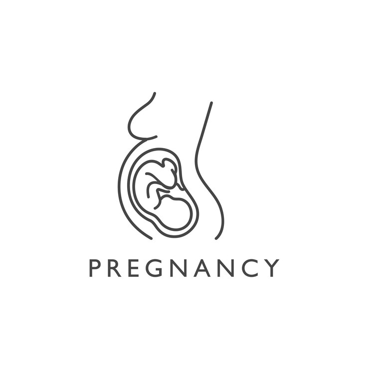 Elemento de diseño vectorial e icono en estilo lineal embarazo y maternidad Signo de logotipo