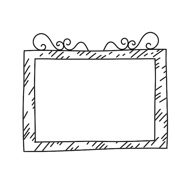 Elemento de diseño versátil artístico hecho a mano de Doodle Frame Vector