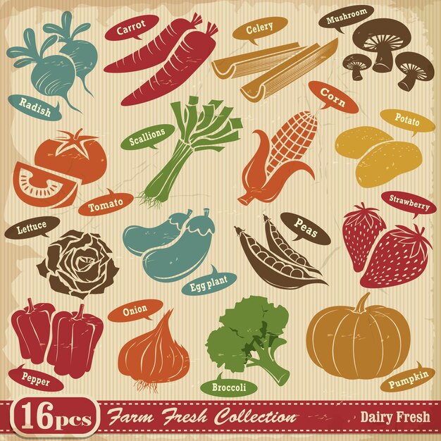 Elemento de diseño Vintage Farm Fresh