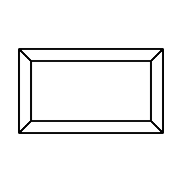 Elemento de doodle de borde vintage decorativo de icono de forma de marco rectangular para diseño de banner simple