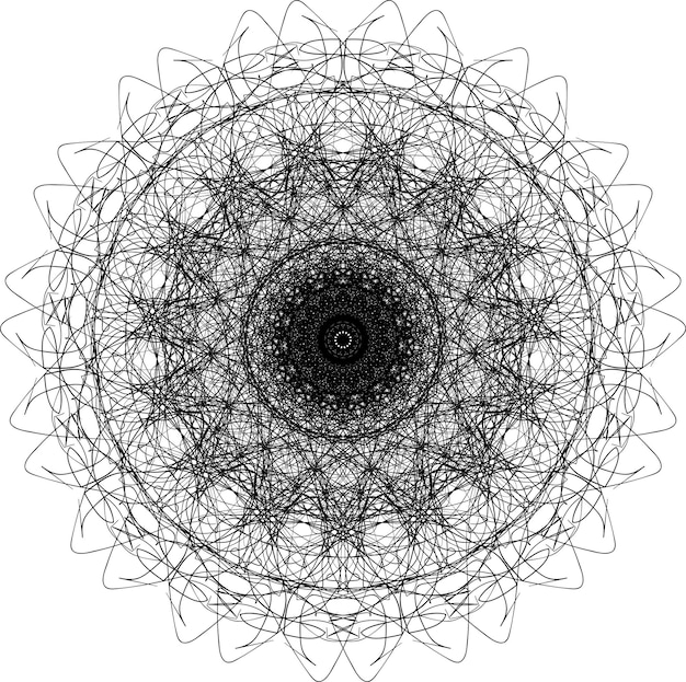 Elemento de espirógrafo abstracto Diseño de línea de mandala de adorno
