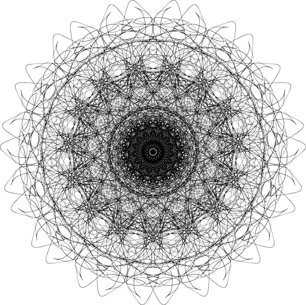 Elemento de espirógrafo abstracto diseño de línea de mandala de adorno