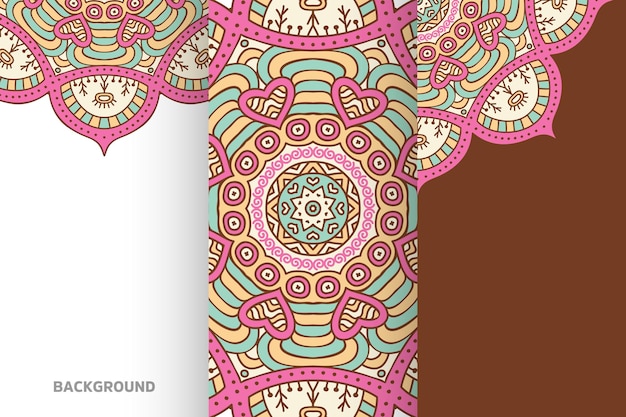 Elemento étnico de colección de fondo de mandala