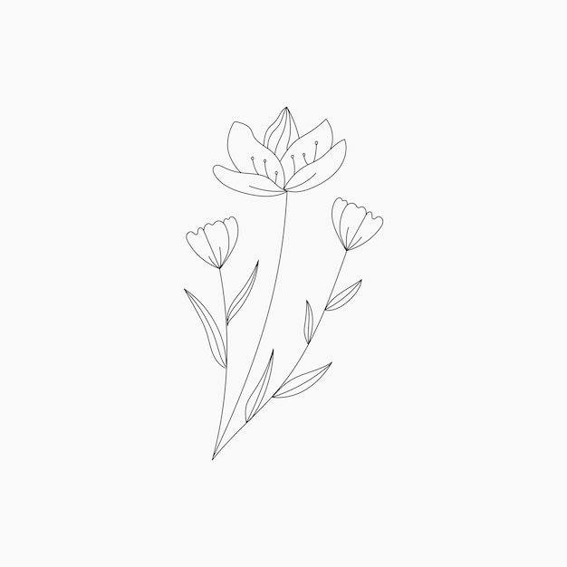 Elemento de la flor mínima negra