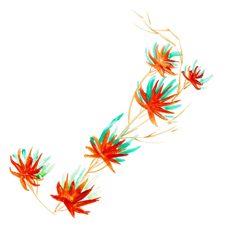 Vector elemento floral de acuarela
