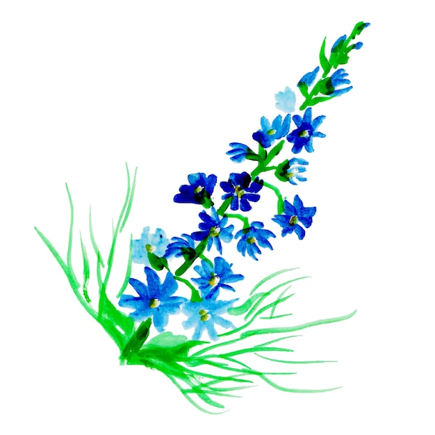 Elemento floral de acuarela