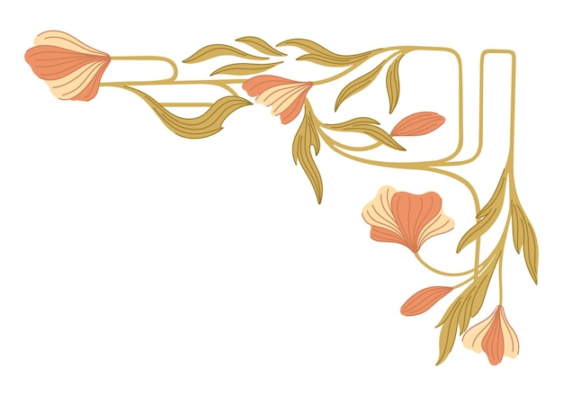 Elemento floral de estilo Art Nouveau Elemento decorativo Vector