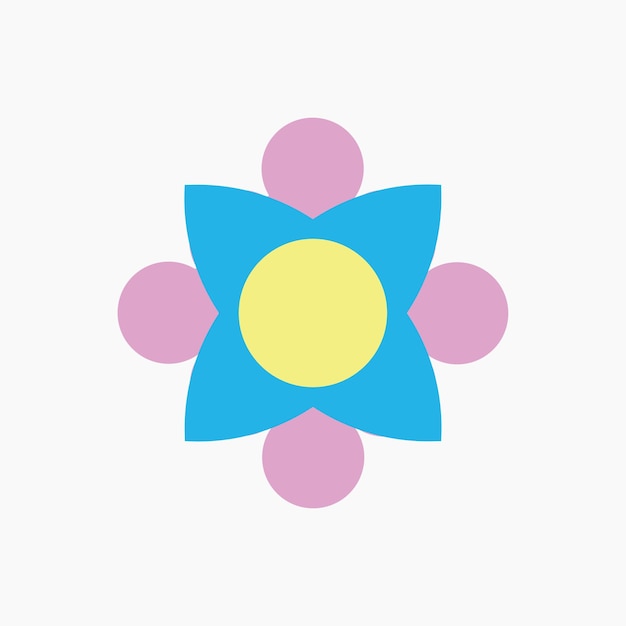 Elemento floral geométrico simple