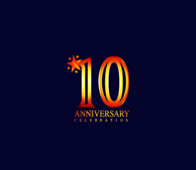 Elemento de forma de estrella brillante Invitaciones para el aniversario de 10 años Eventos de fiesta