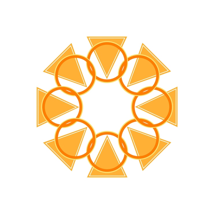 Vector elemento de formas geométricas abstractas sobre fondo blanco.