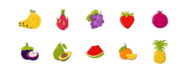 Elemento de fruta dibujado a mano