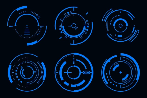 Elemento futurista de la tecnología de interfaz de cuadro circular Vector HUD