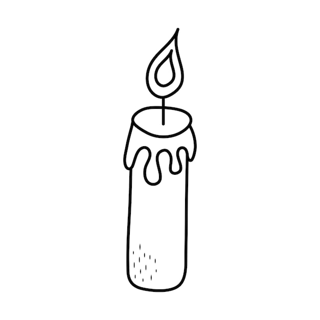 Elemento de garabato de velas de Halloween. ilustración vectorial Doodle, icono de contorno simple.