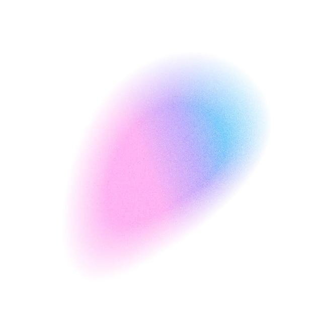 Elemento de gradiente azul rosado círculo de gradación de color suave con textura de ruido de grano vector minimalista