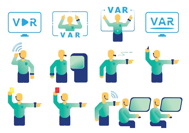 Vector elemento gráfico de árbitro asistente de video