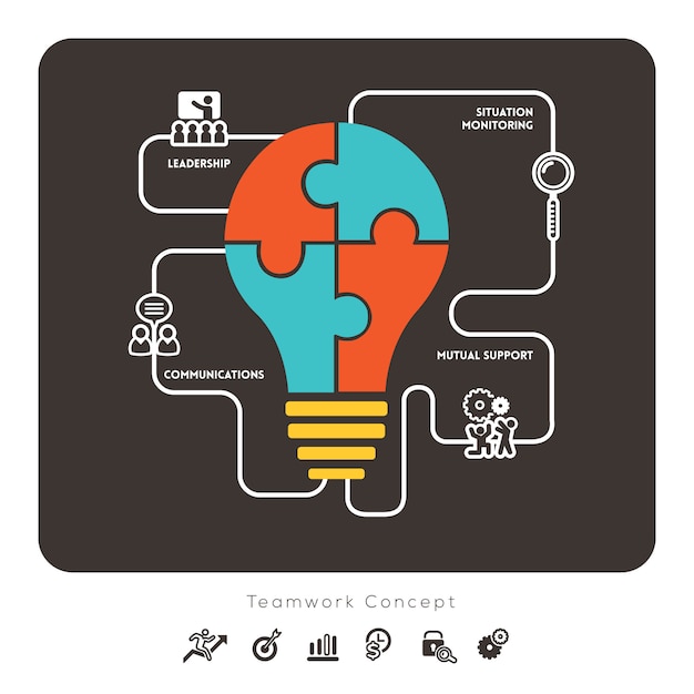 Elemento gráfico de concepto de trabajo en equipo de negocios