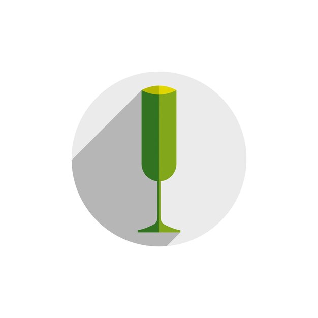 Elemento gráfico HoReCa, copa de champán sofisticada. Símbolo conceptual del tema del alcohol, para su uso en publicidad.