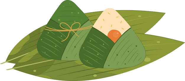 Elemento gráfico de ilustración del festival del barco del dragón de comida tradicional de bola de masa hervida Zongzi
