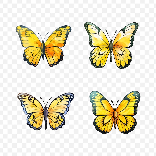 Elemento gráfico de vector de transparencia de mariposa