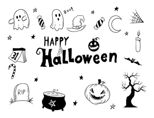 Elemento de Halloween dibujado a mano