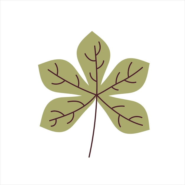 Vector elemento de hoja de castaño para el diseño de otoño