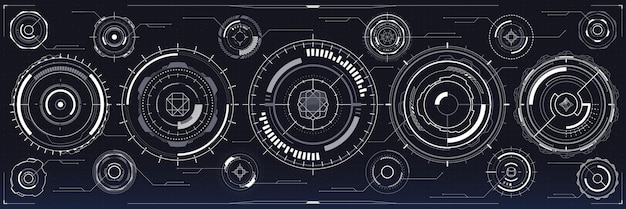 El elemento HUD digital es una interfaz de interfaz cibernética futurista.