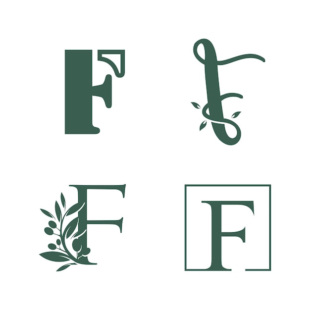 Elemento icone del diseño del logotipo de la letra F para inicial o negocio
