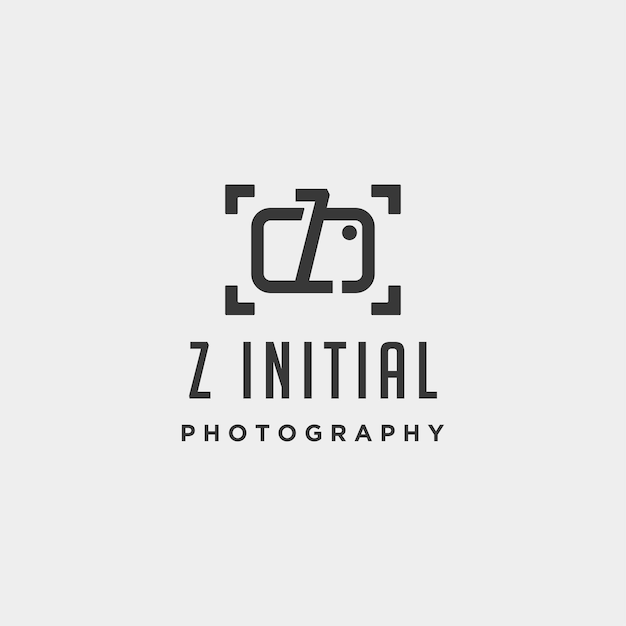 Elemento de icono de diseño de vector de plantilla de logotipo de fotografía inicial Z