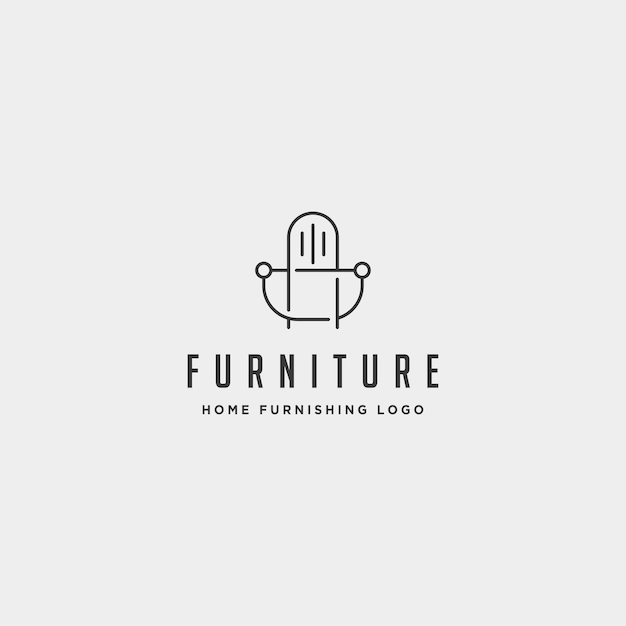 Elemento de icono de ilustración de icono de vector de diseño de logotipo de muebles aislado