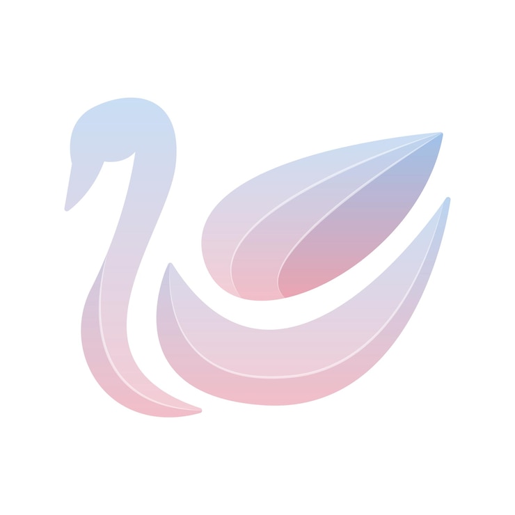 Vector elemento de icono de plantilla de diseño de degradado de logotipo de cisne