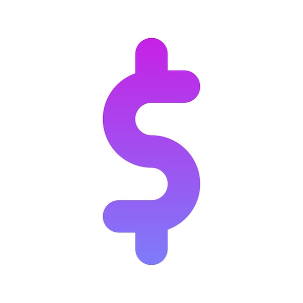 Elemento de icono de plantilla de diseño de degradado de logotipo de dólar