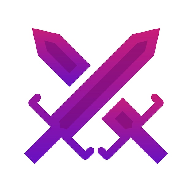 Elemento de icono de plantilla de diseño de degradado de logotipo de espada