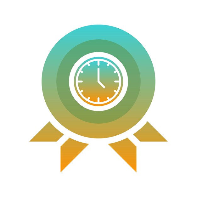 Elemento de icono de plantilla de diseño de degradado de logotipo de medalla de reloj