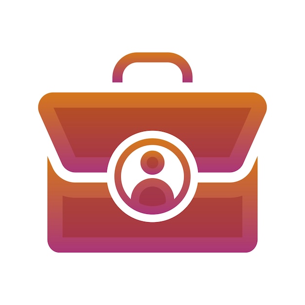 Elemento de icono de plantilla de diseño de degradado de logotipo de perfil de maleta