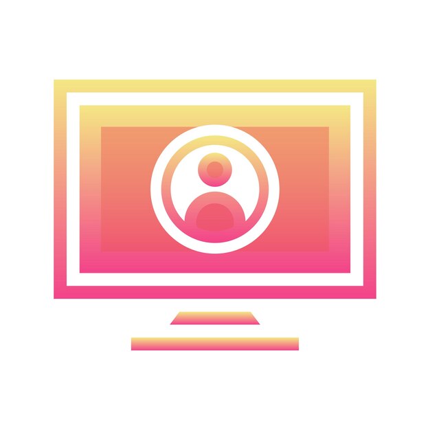 Elemento de icono de plantilla de diseño de degradado de logotipo de perfil de monitor