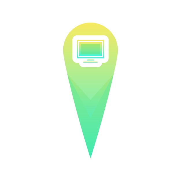 Vector elemento de icono de plantilla de diseño de degradado de logotipo de ubicación de monitor