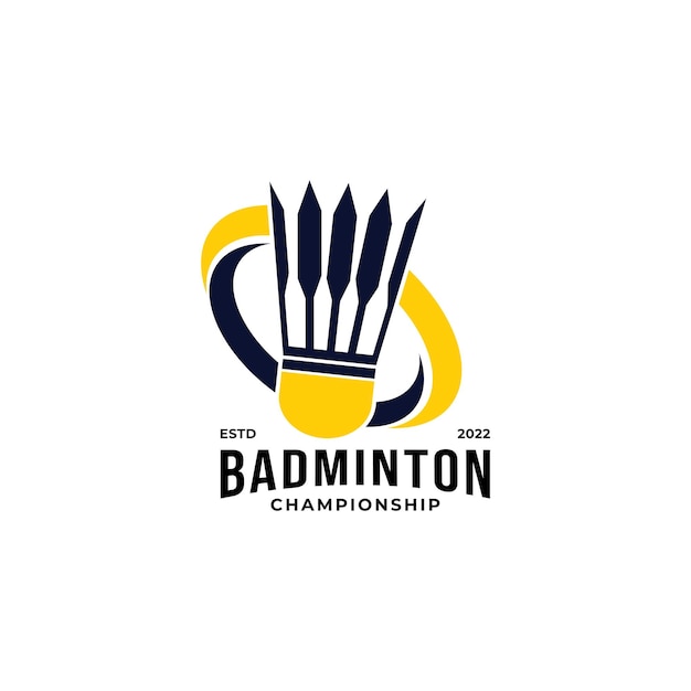 elemento de ilustración de diseño de logotipo de torneo deportivo de bádminton.