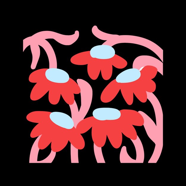 Elemento de ilustración de flores para azulejos