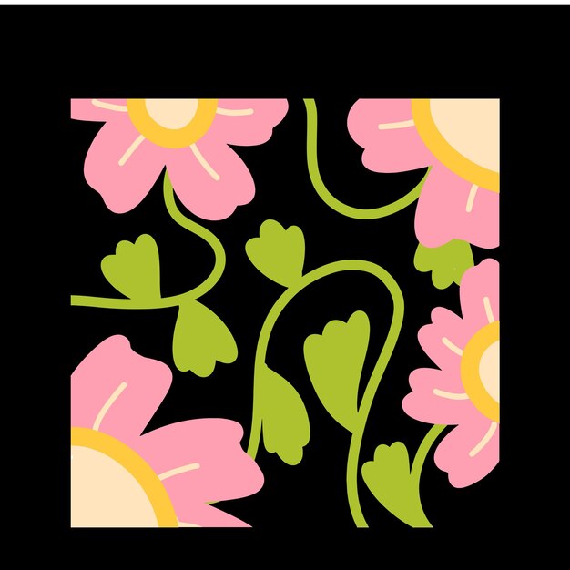 Elemento de ilustración de flores para azulejos