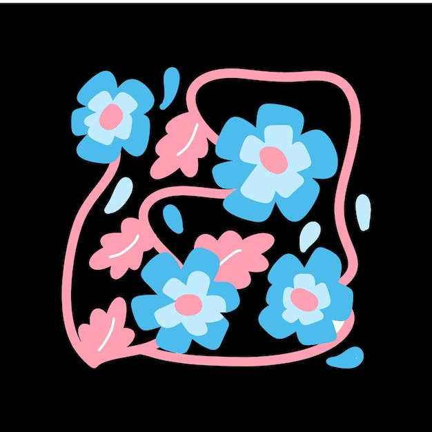 Elemento de ilustración de flores para azulejos