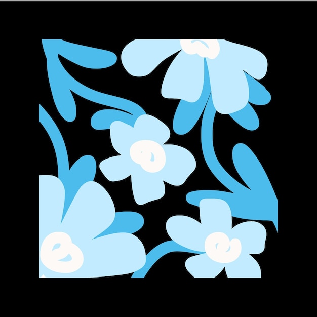 Elemento de ilustración de flores para azulejos