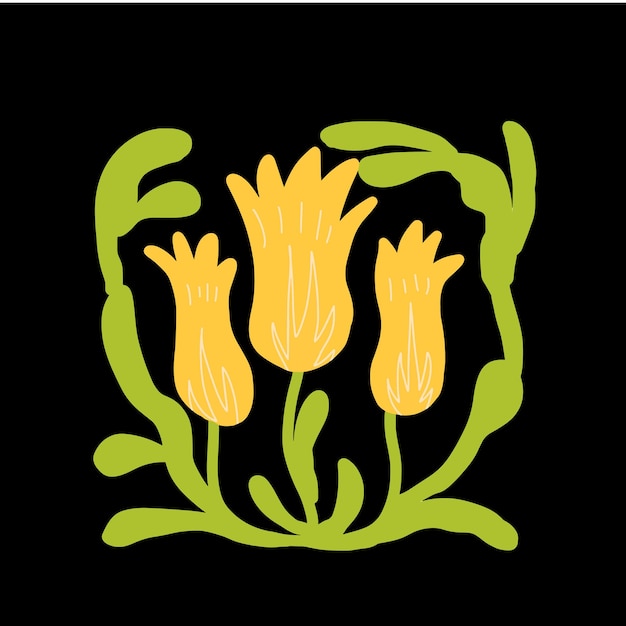 Elemento de ilustración de flores para azulejos