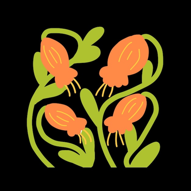 Elemento de ilustración de flores para azulejos