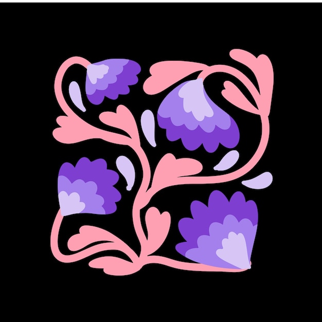 Elemento de ilustración de flores para azulejos