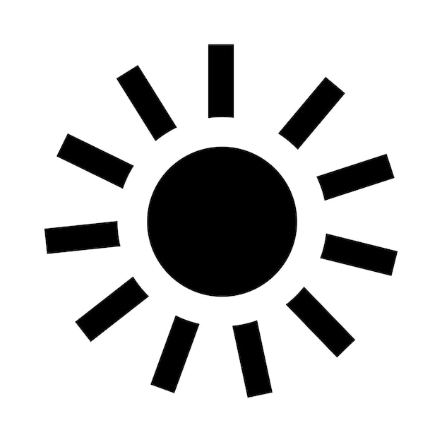 Elemento de ilustración del símbolo vectorial del ícono del sol