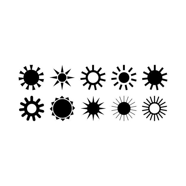 Elemento de ilustración del símbolo vectorial del ícono del sol