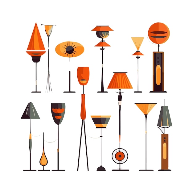 Vector elemento de ilustración simple de diseño lindo de lámpara para el fondo