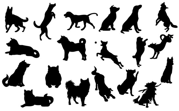 elemento de ilustración vectorial de silueta de perro