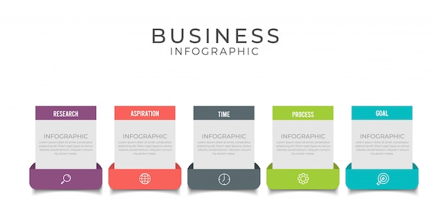 Elemento de infografía empresarial con opciones, pasos